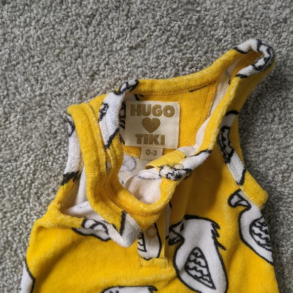 3 Baby Rompers, Frenchy Yummy Paris, Hugo, Mini Rodini Organic